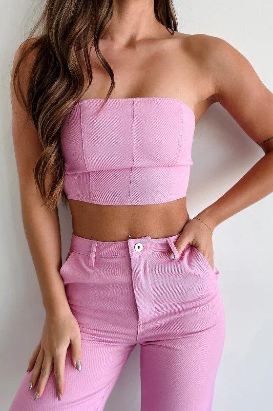 Oksana Strapless Crop Top (Orchid)