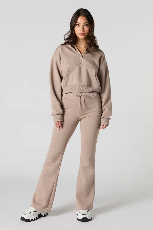 Fleece Drawstring Flare Sweatpant