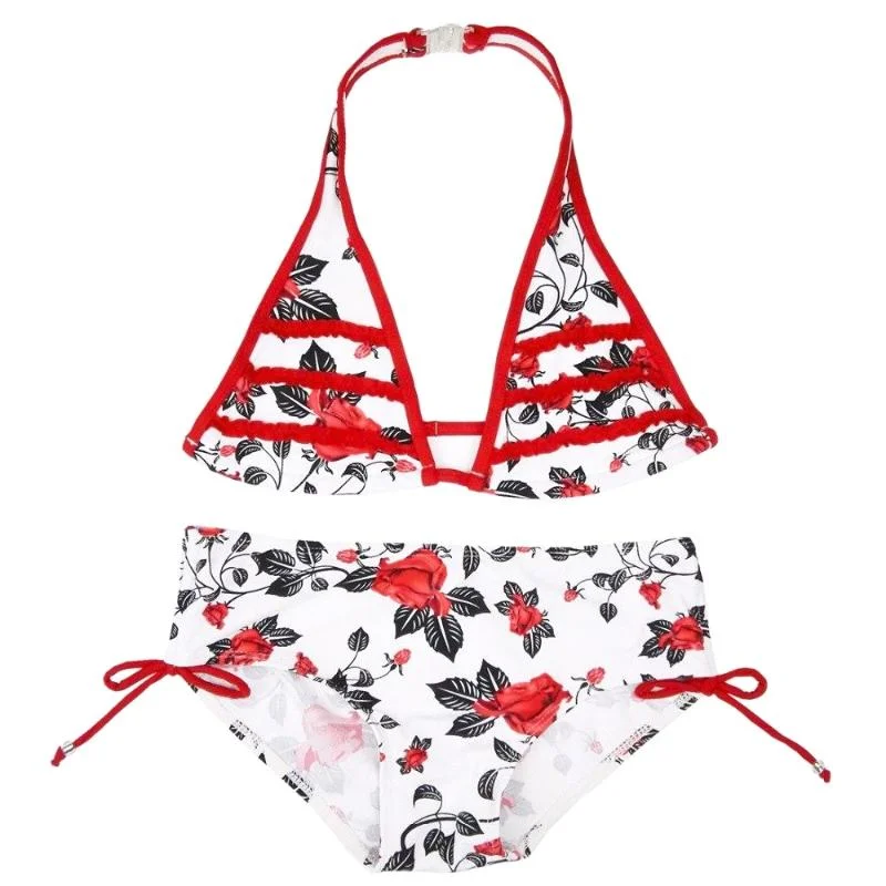 2 Piece Rose Patter Bikini