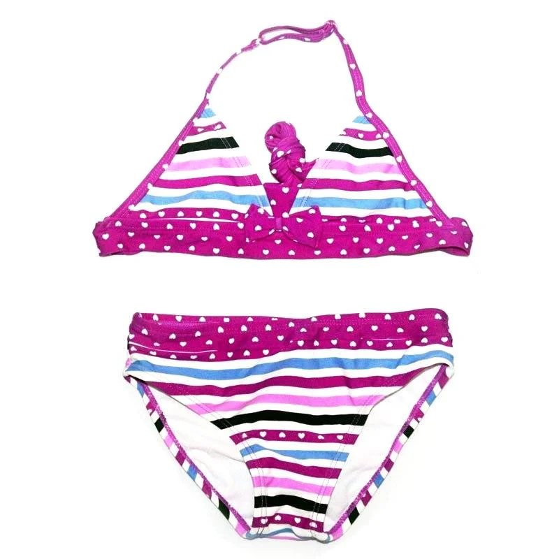 2 Piece Stripe Polka Dot Bikini Set