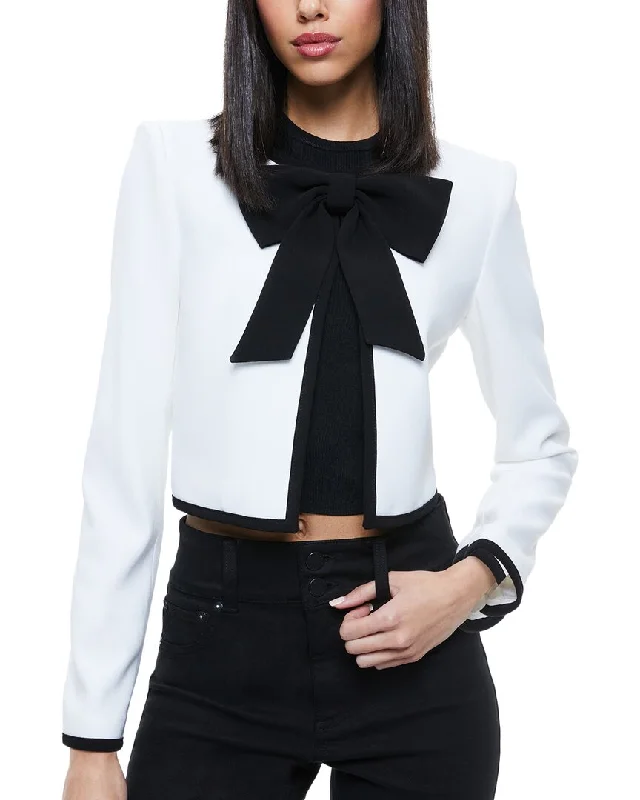 alice + olivia Kidman Bow Cropped Jacket