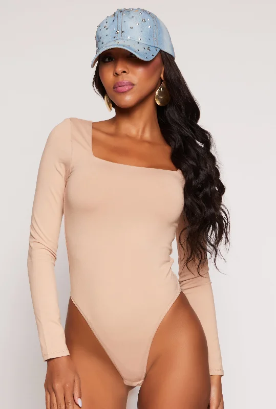 Basic Square Neck Long Sleeve Bodysuit