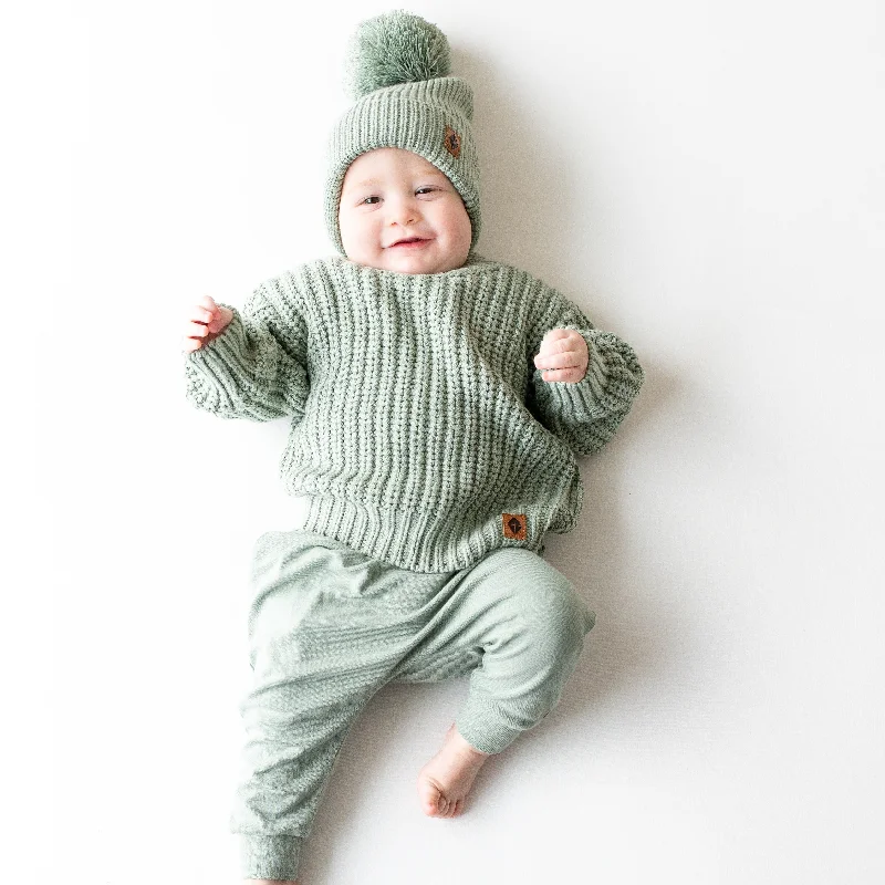 Chunky Knit Sweater in Thyme