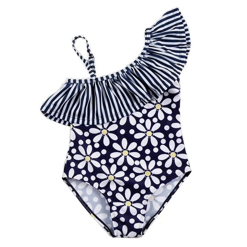 Daisy Print Oblique Swimsuit