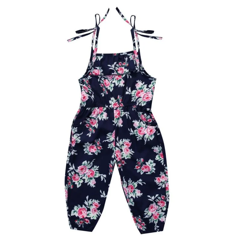 Floral Print Suspender Jumpsuit