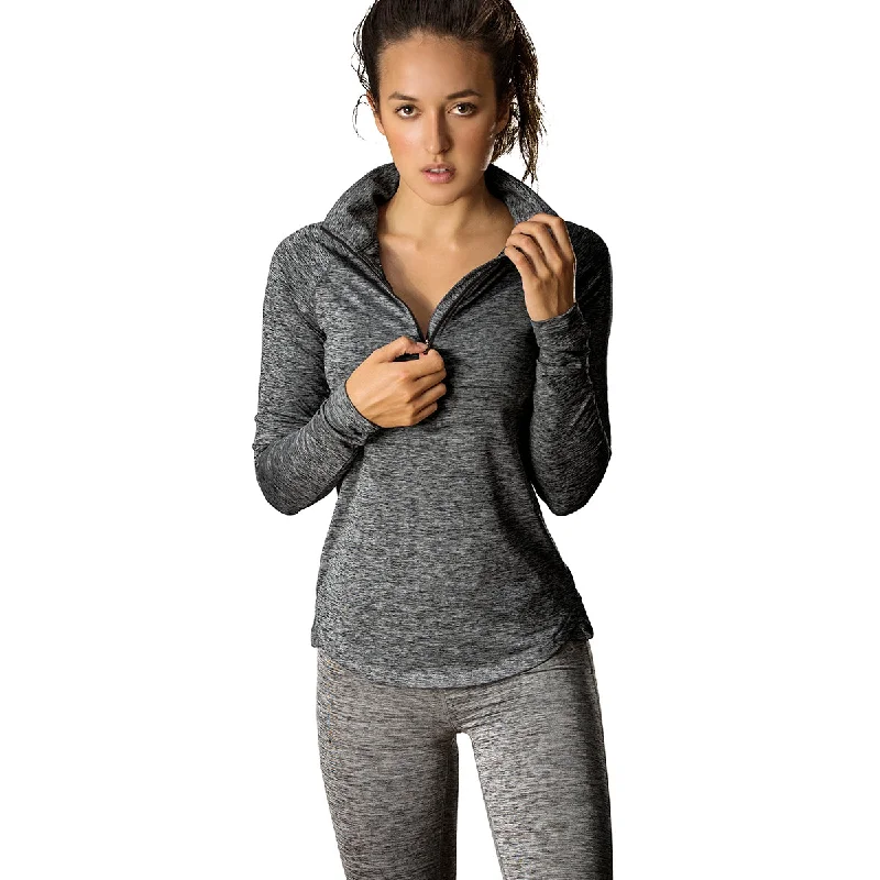 icyzone Women's Workout Yoga Track Jacket 1/2 Zip Long Sleeve Running Shirt