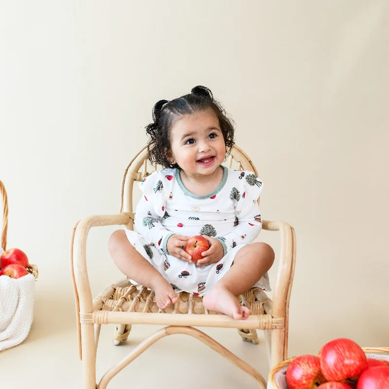 TighterLong Sleeve Twirl Bodysuit Dress in Apple Orchard