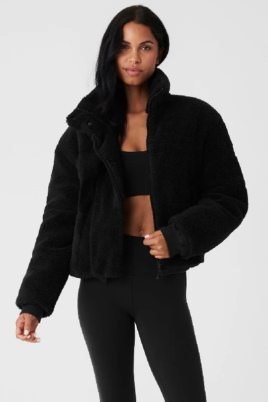 Sherpa Snow Angel Puffer - Black