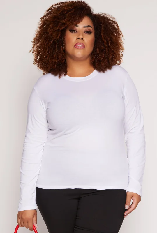 Plus Size Long Sleeve Crew Neck Tee