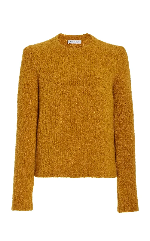 Philippe Knit Sweater in Saffron Cashmere Silk Boucle