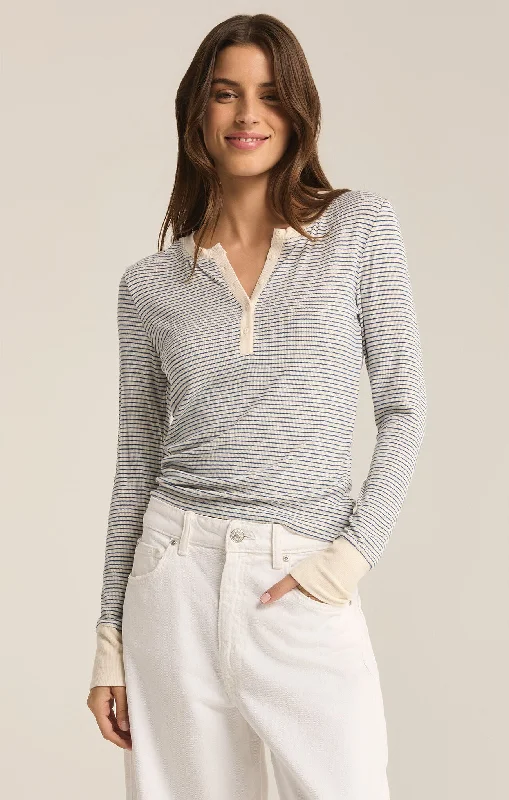 Scarlett Micro Stripe Rib Henley