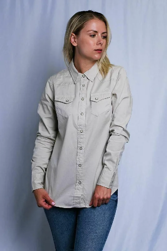 Branded  Women's Beige 1903 L/S Woven Shirt (S17)