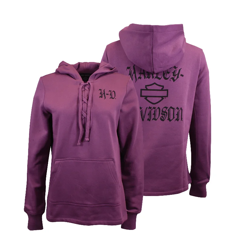 Branded  Women's Hoodie Wood Violet Rebellious Laced Pullover (S06)