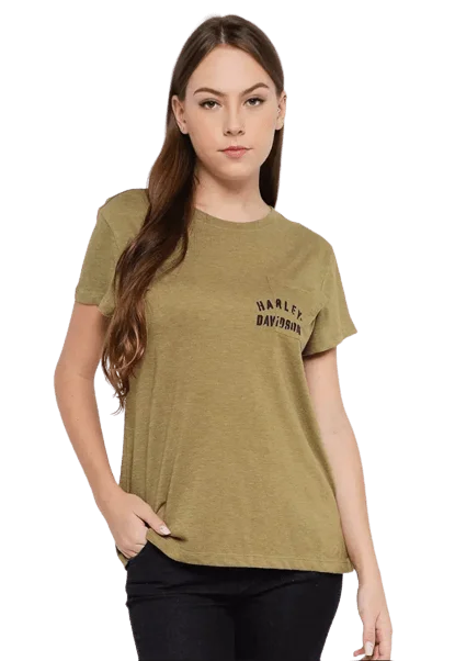 Branded  Women's T-Shirt Olive Tour of Duty Pocket Relaxed Fit Tee (S21)