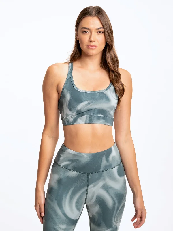 Lotus Tide Pool Print Sports Bra