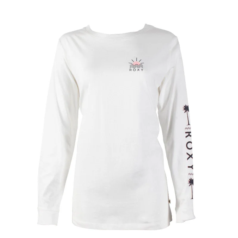 Roxy Women's Off White Pink Sunset L/S T-Shirt